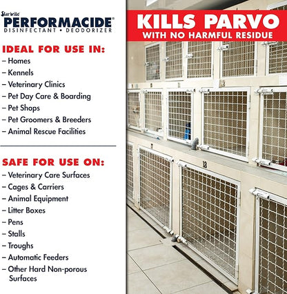 STAR BRITE Performacide 1 Gallon Refill (3 Pack) – Kills Parvo Virus, Ideal for Veterinary Hospitals & Kennels