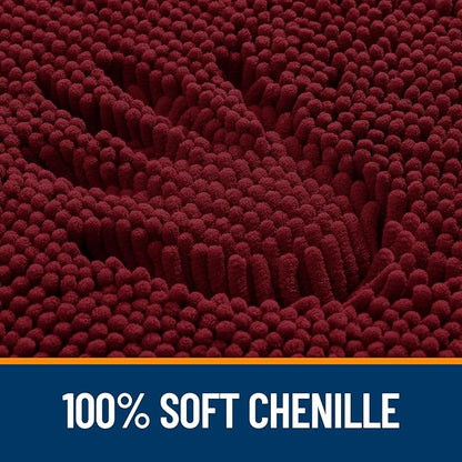 OLANLY Large Bathroom Rugs 45x27, Extra Soft Absorbent Chenille Bath Rugs, Rubber Backing Quick Dry, Machine Washable Bath Mats for Bathroom Floor, Tub and Shower, Home Decor Accessories, Burgundy