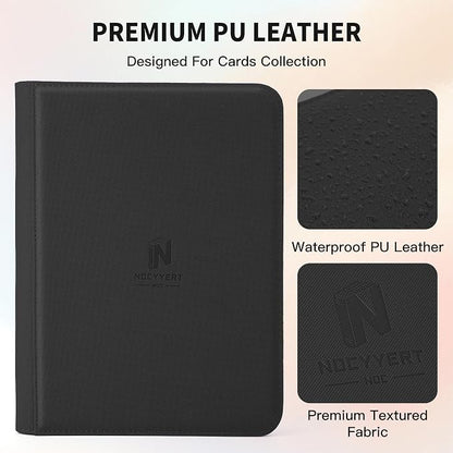 Trading Card Binder, Premium 9 Pocket 540 Double Sided Pocket Collection Binder, Card Album for TCG Card Holder for Game Card, Sports Card, Yugioh, MTG etc(Black)
