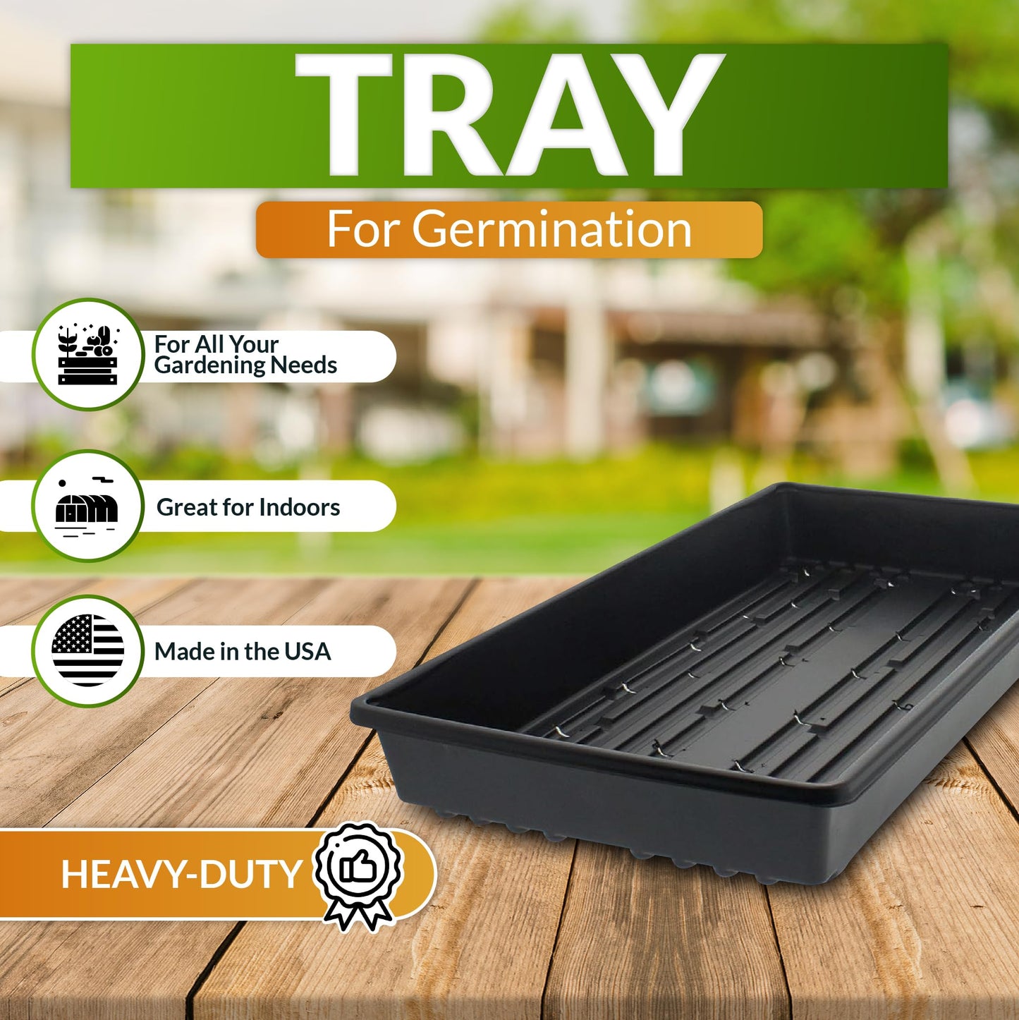 100 PK- 1020 Plant Trays, NO Holes, Heavy Duty