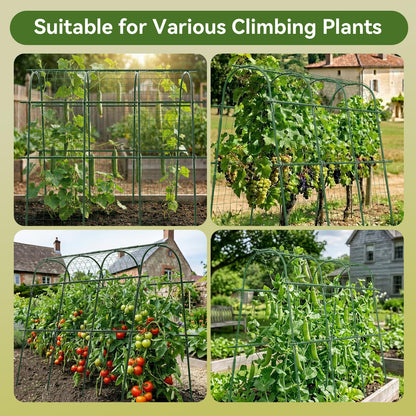 65"×48" Cucumber Trellis for Raised Bed, U-Shape Garden Trellis for Climbing Plants Outdoor, Metal Arch Vegetables Trellis, Detachable Cucumber Plant Support for Tomato,Squash