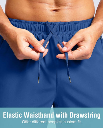 G Gradual Men's Athletic Running Shorts with Zipper Pockets Quick Dry 7"/ 5"/ 9" Workout Gym Shorts for Basketball Hiking(Royal Blue,5M)