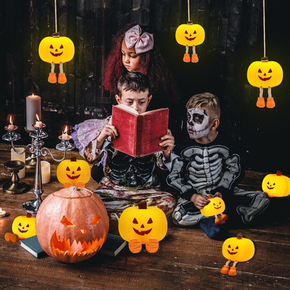 Gefaxi Pumpkin Night Light for Kids Cute Jack O Lantern Halloween Decor Nightlight for Baby Nursery Toddler Squishy Pumpkin Lights Cordless Rechargeable Dimmable Silicone Bedside Lamp Halloween Gifts