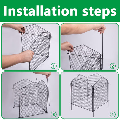 DECOHS 4 Packs Chicken Wire Cloche Plant Protectors from Animals Garden Plant Cage Protector - Wire Plant Protectors to Keep Animals Out