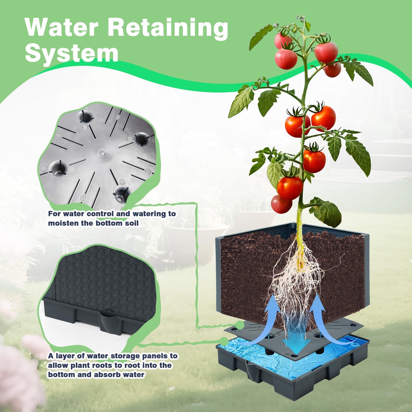 Sumloty 2 Pack Raised Garden Bed Planter Box with Trellis, 44" Self Watering Tomato Planter Box for Climbing Vegetable Flowers and Plants, Tomato Pot for Indoor Outdoor Patio Garden Planter Use