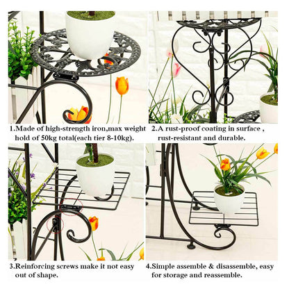 ZHOUYANB Plant Stand Tricycle Flower Pot Cart Bicycle Holder Rack For Home Garden Patio Shelves