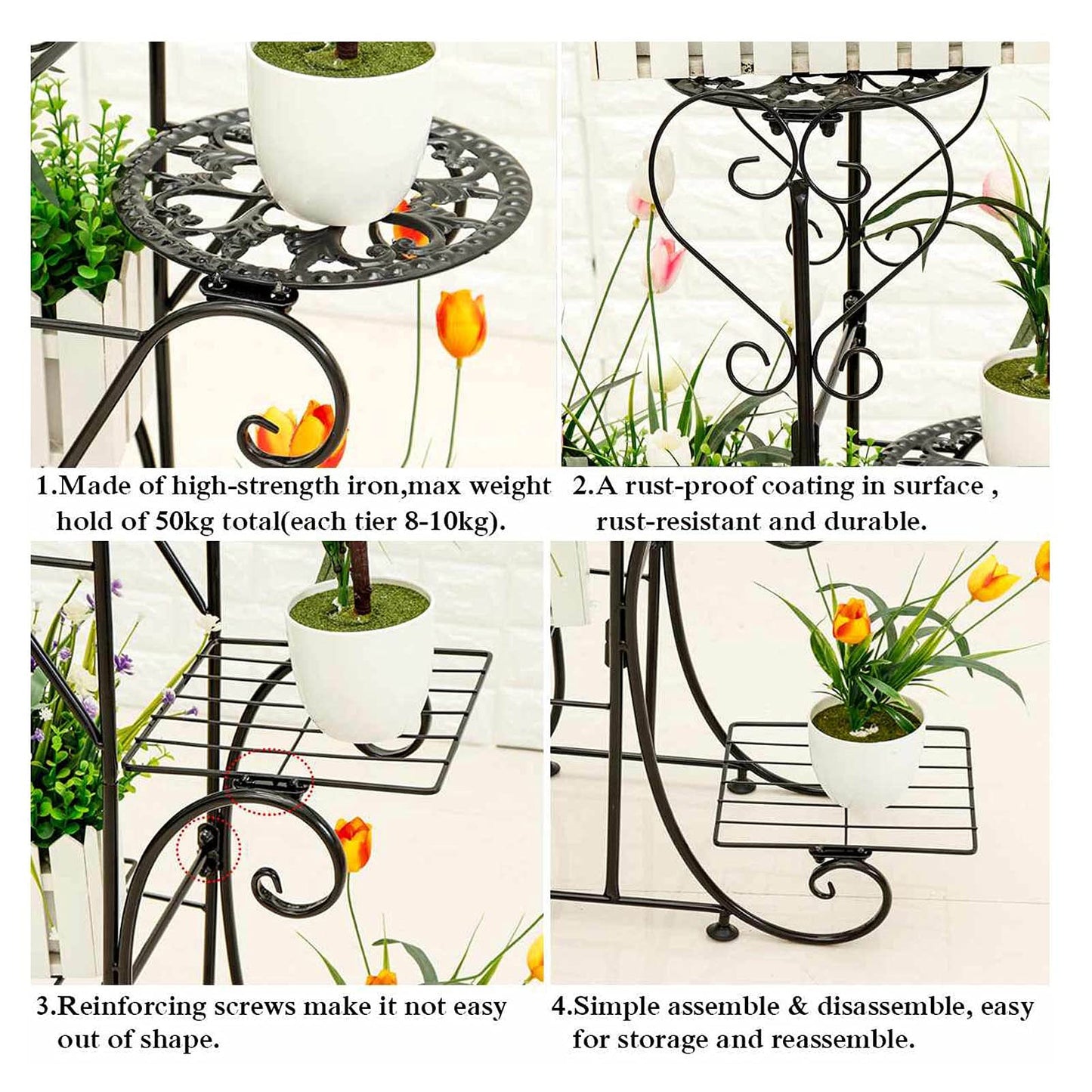 iumLeap Flower Stand Tricycle Plant Stand Flower Pot Cart Bicycle Holder Rack for Home Garden Patio Plant Stand
