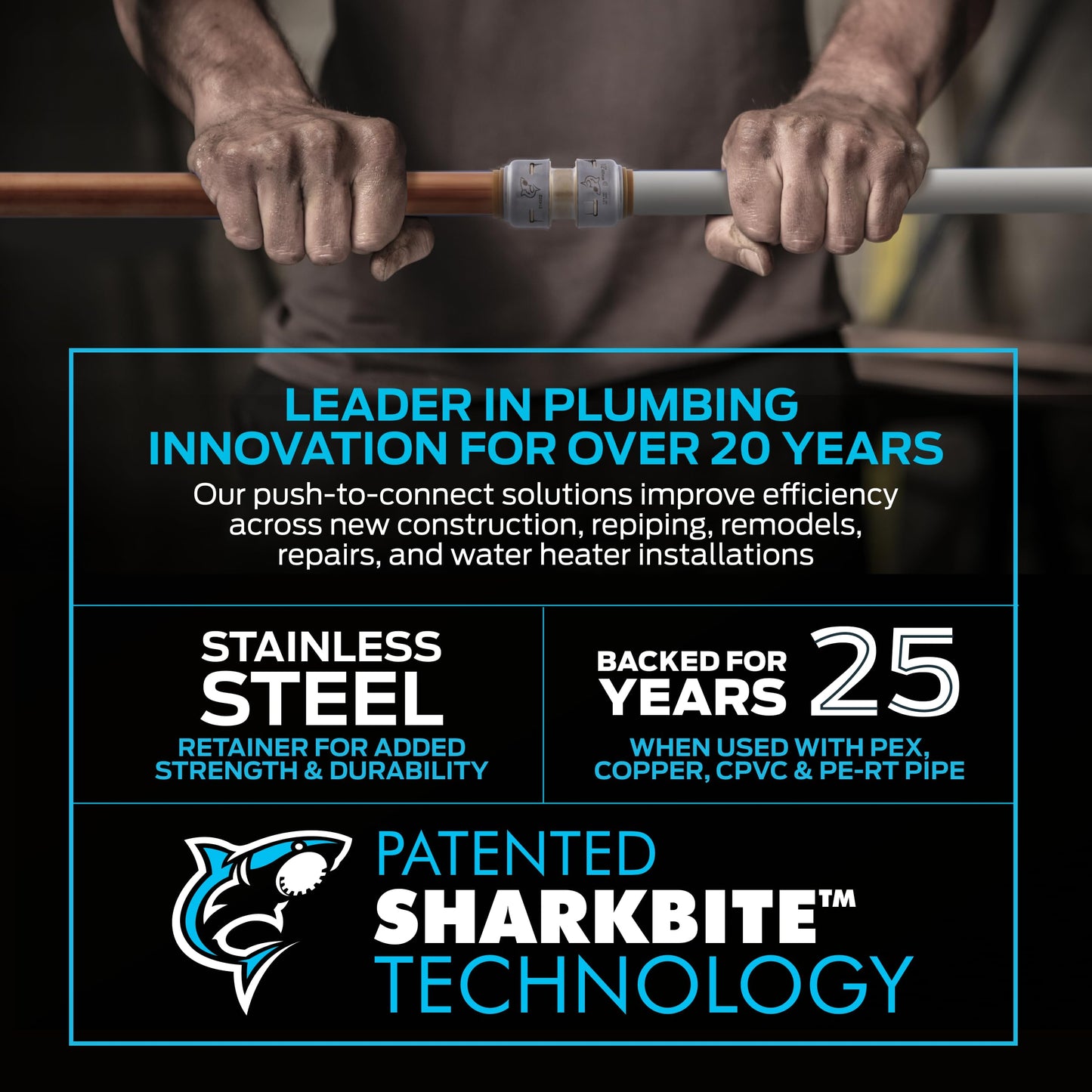 SharkBite Max 1/2 x 1/2 Inch Ball Valve, Push To Connect Brass Water Shut-Off Plumbing Fitting, UR22222
