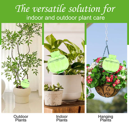 Ansberta 4 Pcs Plant Self Watering Globes, 17oz Large Plastic Water Bulbs Top Fill Watering Globes Slow Release Terracotta, Water Spikes Stakes for Indoor and Outdoor Plants (Green)