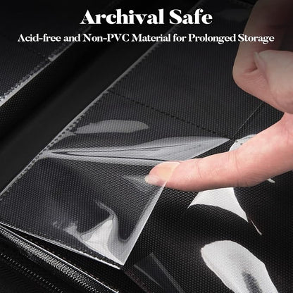 Fabmaker Premium 4 Pocket Zip Card Binder, Trading Card Binder for 320 Cards, Portable PU Card Collection Binder, Collector Card Album Folder for Game & Sports Cards (Black)