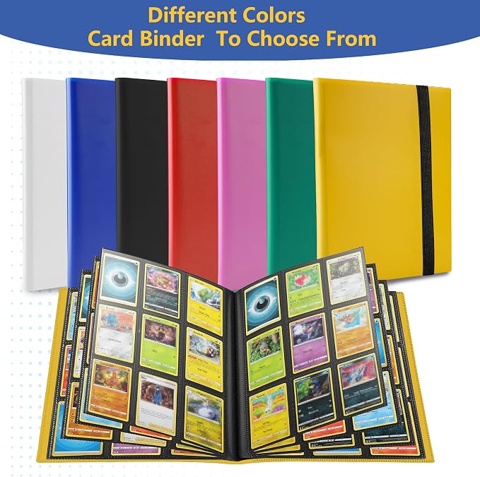 9 Pocket Trading Card Binder, Premium Card Book for 360 Cards, Sturdy Card Album for Collectible Cards, Side-Loading