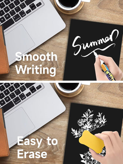 2 PCS Desktop Black Dry Erase Board with Stand - 8” x 6” Small Acrylic Black Board with Marker and Magnetic Clip, Reusable Desk Notepad, to-Do List, Menu Board Signs for Bar, Office, Home