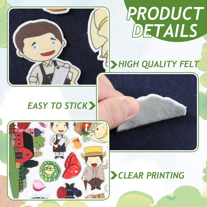 Windkream 12 Set Felt Board Stories Pieces Set Felt Animals Bible Fairy Tales for Preschool Animals Figures Flannel Board Stories for Toddlers Preschool Kindergarten Storytelling(Nursery Tales)