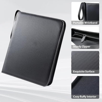 WOT I Trading Card Binder, 900 Pockets Sleeves with Zipper, Double Sided Pockets Card Holder Carry Case for Baseball Card, Football Card