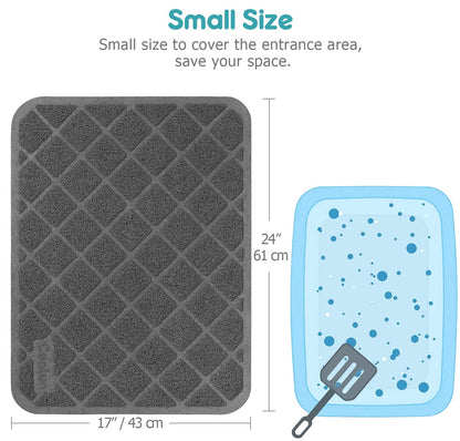 Conlun Cat Litter Mat Litter Trapping Mat, 24" x 17" Premium Durable PVC Grid Mesh with Scatter Control, Non-slip, Less Waste Cat Litter Box Mat, Soft on Kitty’s Paws, Urine Waterproof