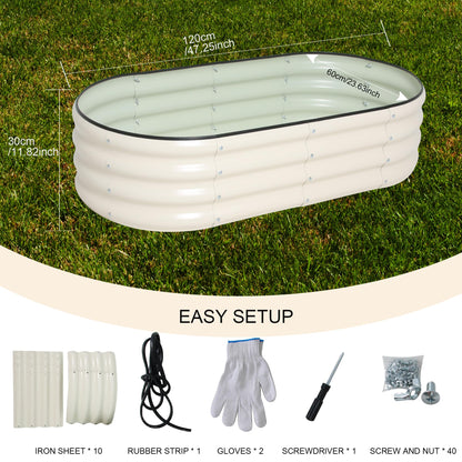 ToBoom Galvanized Raised Garden Bed Kit Outdoor Metal Garden Planter Box for Backyard Gardening, Planting Vegetables, and Patio (47.2"x23.6"x11.8")