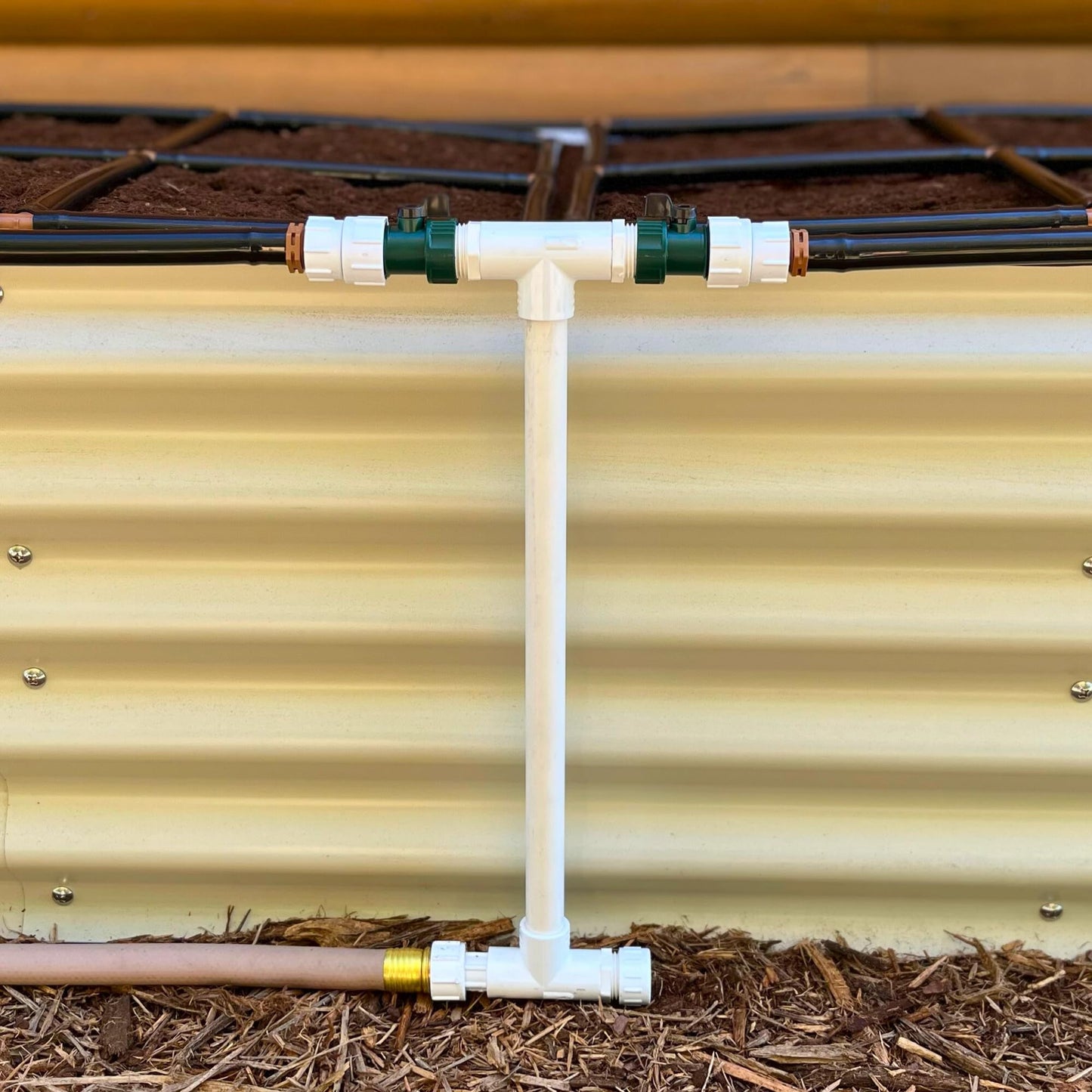 Garden Grid Manifold - 16" Tall, Double Style | Link All of Your Garden Grids So They Water Together | Ideal for Side-By-Side Garden Grid Connections