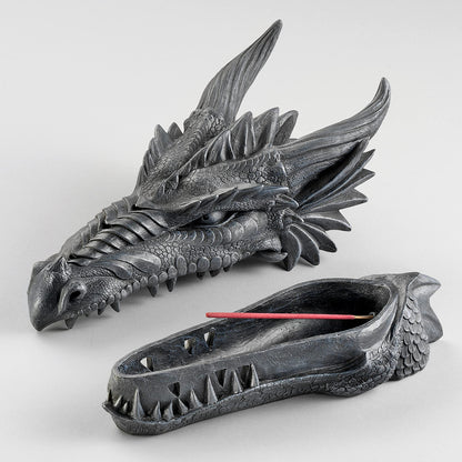 Design Toscano Stryker the Smoking Dragon Sculptural Incense Box