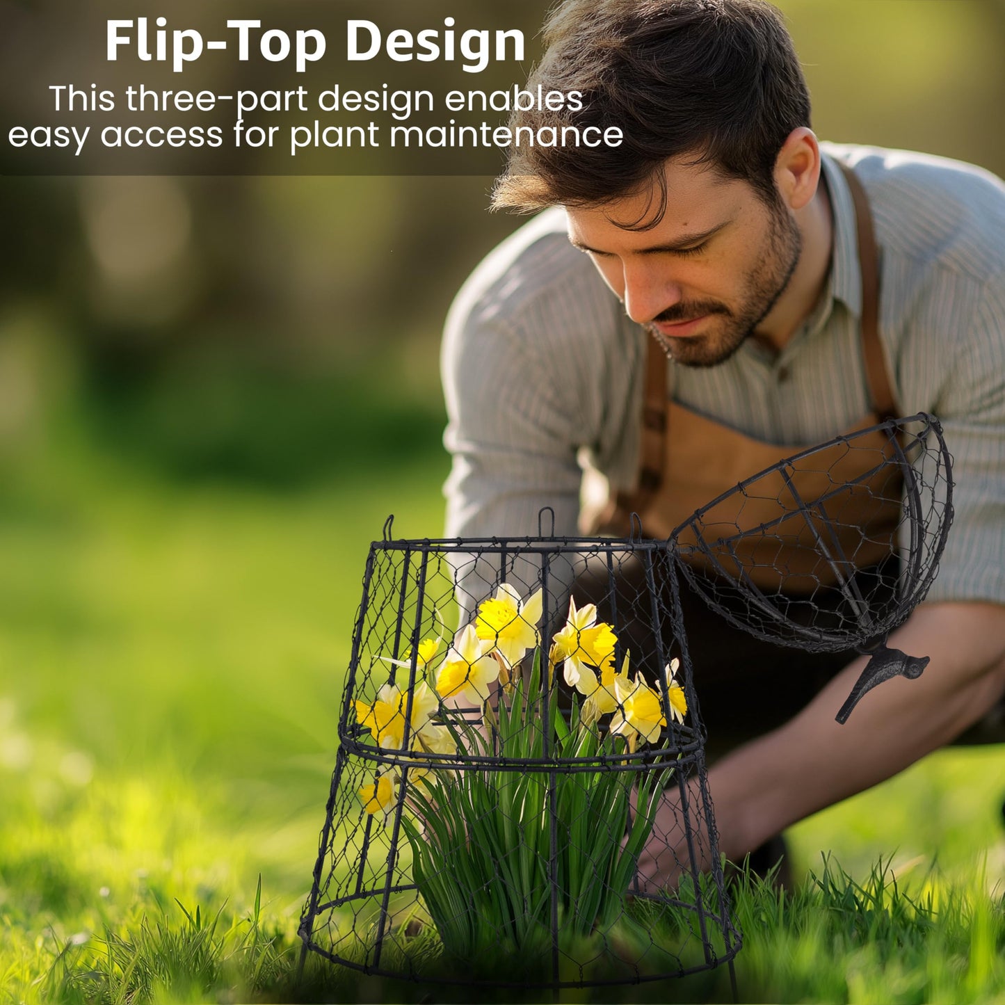 DHAMPOOH Pack of 6 Heavy-Duty Chicken Wire Plant Cloches – Rustproof Garden Protectors and Plant Cages for Vegetables and Flowers – Safeguard Plants from Deer and Critters – 20” x 12”