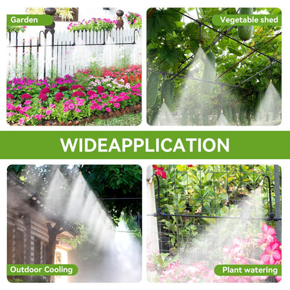 Delinlin 1/4" 60Ft Garden Drip Irrigation System with 12pcs 360°Adjustable Brass Nozzles & Bendable Rod, 2026-Upgraded Watering System Kit for Outdoor Raised Bed, Potted Plant, Yard, Greenhouse
