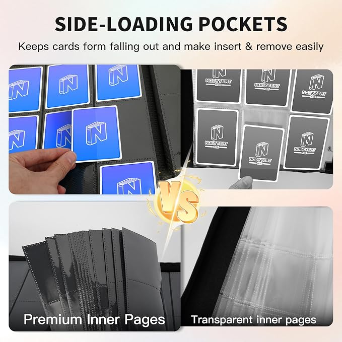 Trading Card Binder, Premium 9 Pocket 540 Double Sided Pocket Collection Binder, Card Album for TCG Card Holder for Game Card, Sports Card, Yugioh, MTG etc (Blue)