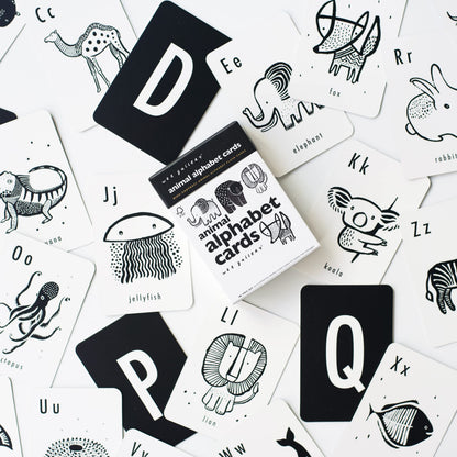 Wee Gallery High Contrast Alphabet Cards Letter Flash Cards, ABC Flashcards for Toddlers, Preschool Large Alphabet Flash Cards