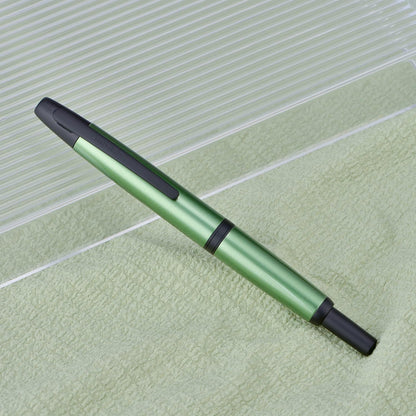 Jinhao 10 Press Fountain Pen with Box, Sea Pine Green Retractable Extra Fine Nib with Ink Converter Set (Black Clip)