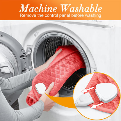 King Size Heating Pad for Back Pain 32"x24" Extra Large Electric Heating Pad for Period Cramps Relief & Body Neck Shoulder Auto Shut Off Heat Pad Temperature Settings Machine Washable Gray