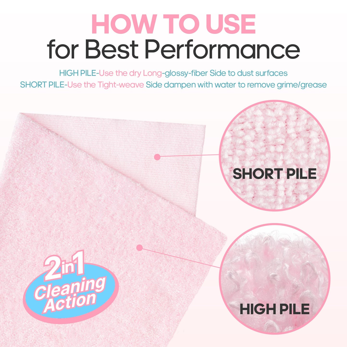 Fantasticlean XL Tear-Away Microfiber Cleaning Cloth Roll, 16'' by 16''- 36 Sheets, Thick & Large Detailing Towels, Ultra Absorbent, Lint-Free Reusable Wipes for All-Around Cleaning (Glossy Pink)
