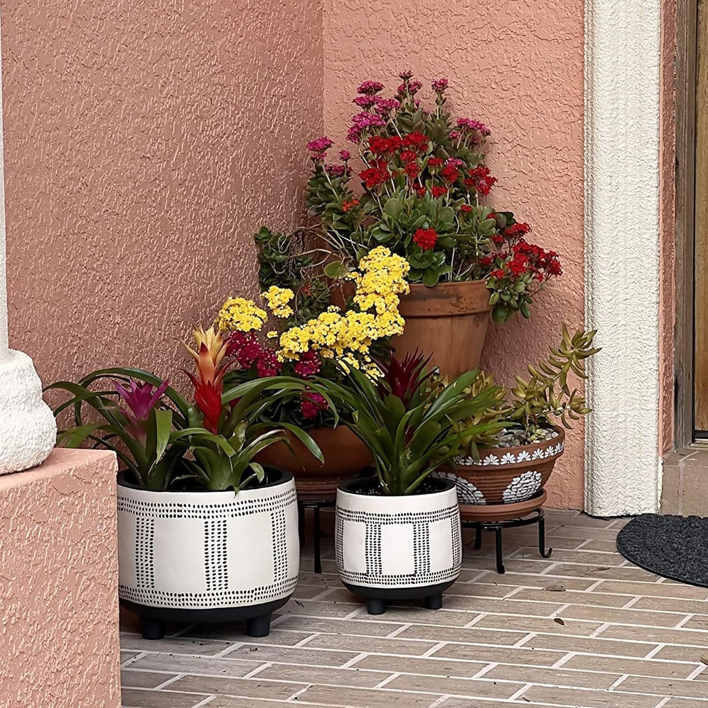Autopromake 5 Pack Metal Plant Stands,Heavy Duty Potted Holder for Flower Pot,Indoor Outdoor Metal Rustproof Iron Garden Container Round Supports Rack for Planter