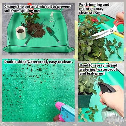 2026 Upgraded All-in-One Gardening Tool Kit: Thickened Repotting Mat, 12-Hole Punch Tools, Handheld Seed Planter & Spreader, 10 Pcs for Precise Sowing Indoor/Outdoor Ideal Gift for Planting Enthusiast