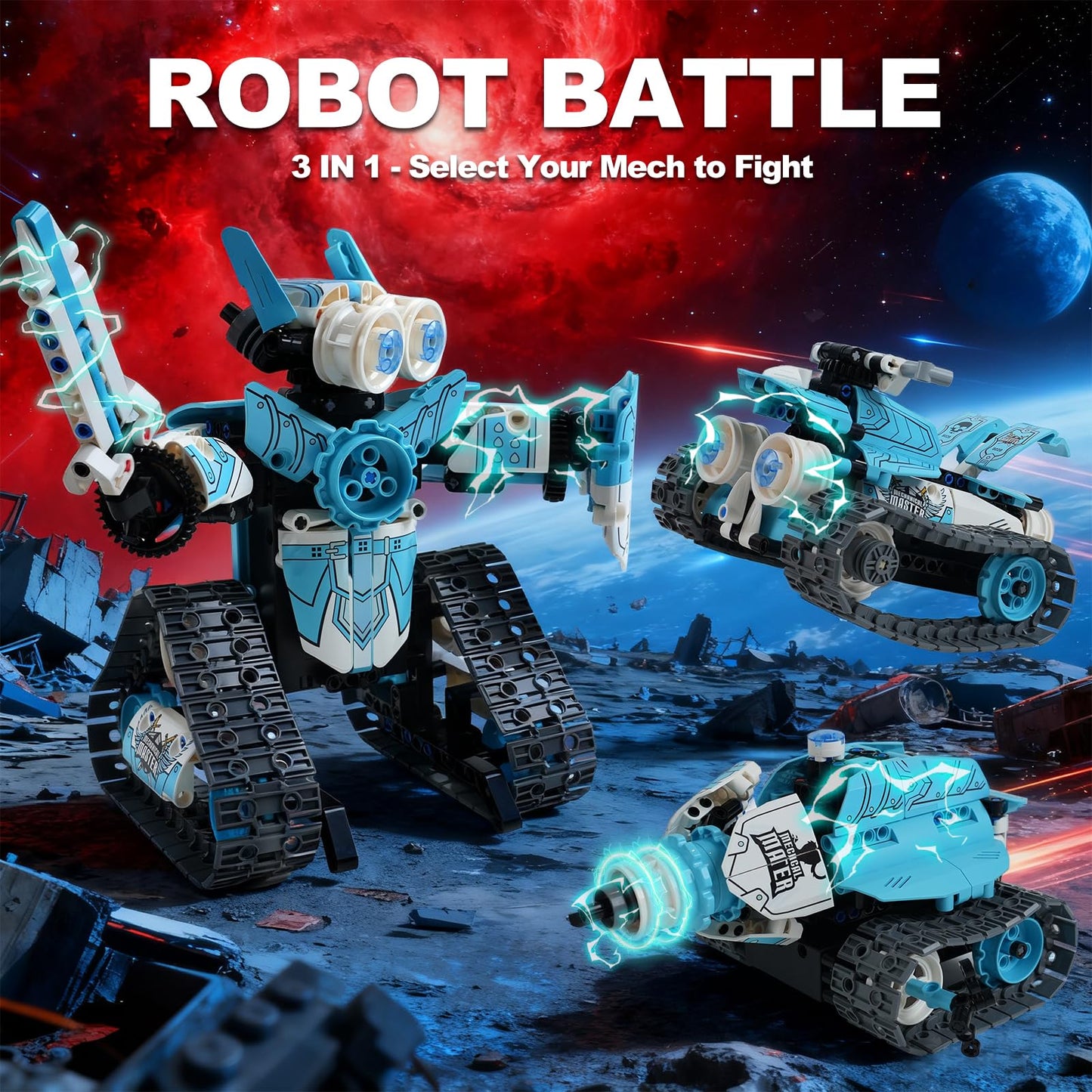 Gaitel Robot Building Kit, Educational STEM Toys & Birthday Gifts for 6 7 8 9 10 11 12+ Year Old Boys Kids, 3 in 1 DIY Science RC Robotics Sets with APP and Remote Control Projects