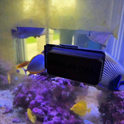 Mag-Float Medium Black Stealth Glass Magnet Aquarium Scraper Cleaner with Blade - Floating Magfloat Magnetic Cleaning Tool