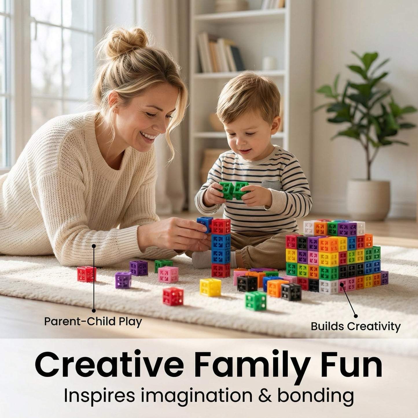 COOTEYU Toy Construction blocksCounting Learning Color Classification Toy, Math Education for Preschool Children, Montessori Toys Suitable for 1-3 Year Old Boys and Girls