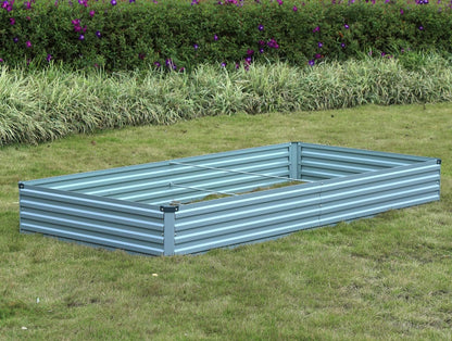 Meberam 2 Pack 6x3x1FT Galvanized Raised Garden Beds Kit Outdoor Metal Gardening Planter Box for Vegetable Elevated Flower Herbs,Gray