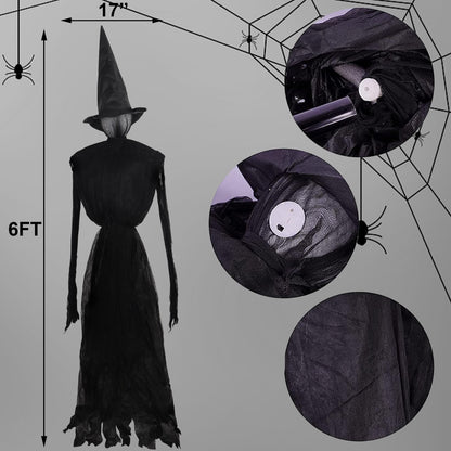 DR.DUDU 6 FT Light up Witch Stakes Halloween Yard Decorations, Set of 3