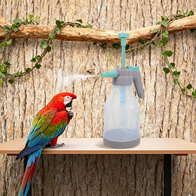 KOMBIUDA Bird Shower Misting Sprayer Bottle: 1.5L/50.72 Fl Oz Handheld Parrot Bath Sprayer Mist Cleaning Tool - Bird Mister for Parakeet Parrot Cockatiel