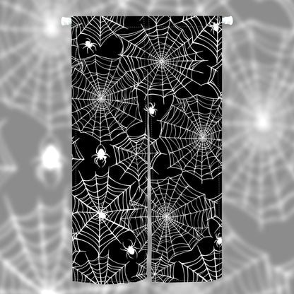 Leowefowa Janpanese Doorway Curtain Halloween Scary Spider Web Black Door Hanging Horror Night of Halloween Theme Window Treatment Partition Kithchen Bathroom Door Decor 33.5"x 59"