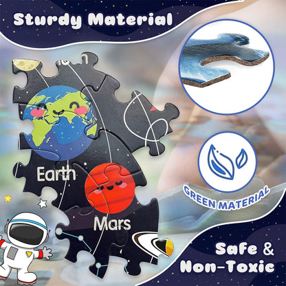 TALGIC Puzzles for Kids Ages 4-6 with Solar System Planets, 70 Piece Round Large Kids Floor Puzzles for Ages 3 4 5 6 7 8, Educational Toy Gift Jigsaw Puzzles for 5 Year Old Boys Girls