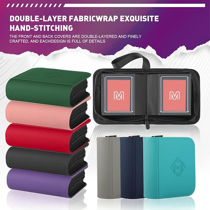 1 Pocket Toploader Binder Holds 40 Cards with 20 Sleeves Collectible Trading Card Album, for 3x4 Toploaders Hard Cases for TCG, MTG, Sports, Baseball, Football, Small Sports Card Book (1Red)