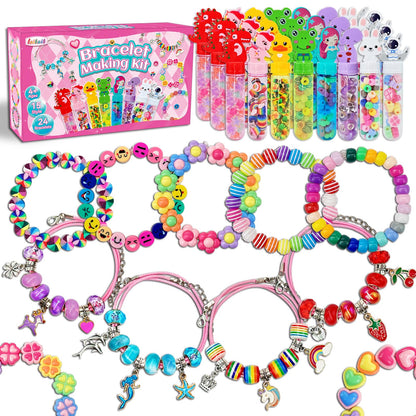 leitait 24 Pack Bracelet Wands,Charm Bracelet Jewelry Making Kit,Arts Crafts for Kids,Unicorn Party Favors Supplies,Goodie Bags Stuffers,Classroom Prizes,Birthday Gifts for Girls Ages 4-8 Years Old