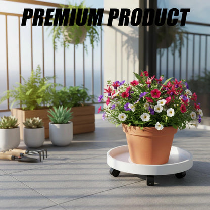 Fjxxxn Rolling Plant Caddy 12.6 Inches，Plant Stand with Wheels for Heavy Potted Plants, Deck and Garden Use, 140Lbs Load Capacity