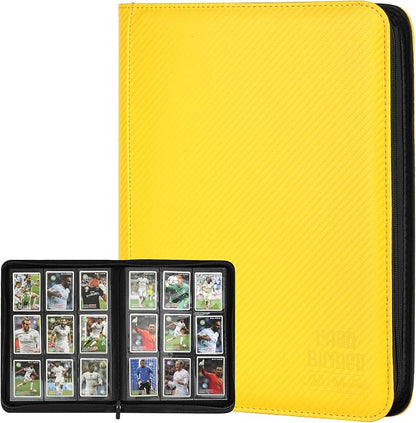 Trading Card Binder, Premium 9 Pocket Double Sided 540 Pocket PU Card Collection Binder, Collectible Trading Card Albums for MTG, TCG, Sport Card, Game Cards (Yellow 1)