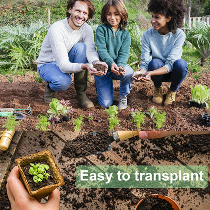 TIMEDIARY 300 Cells Peat Pots Seed Starter Tray, 25 Packs Biodegradable Seedling Pots Organic Germination Plant Starter Kit with 15 Pcs Plant Labels for Vegetables Herbs