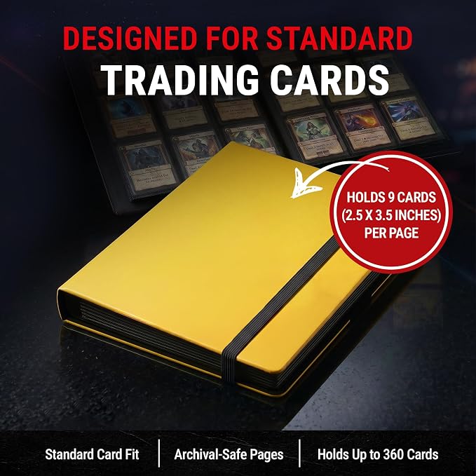Ultra Pro 2025 Pokemon Card Binder 9 Pocket Featuring Pikachu – Trading Card Binder Holds 360 Cards Side Loading – Organizer for TCG Collectors with Elastic Strap Closure for Sleeved Cards