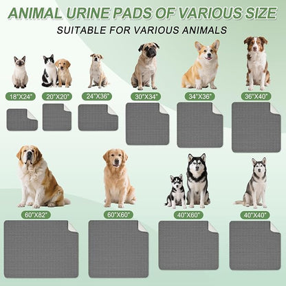 Washable Pee Pads for Dogs, 2 Pack Reusable Puppy Pads Dog Pads, Non-Slip Dog Pee Pads, Leakproof Pet Pee Pads Wee Wee Pads for Dogs. (Dark Grey, 40"x40"(Pack of 2))
