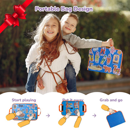 CHEFAN 12 Pack Felt Board Bible Stories Pieces,Flannel Board Stories for Preschool Activities Included a Felt Bag