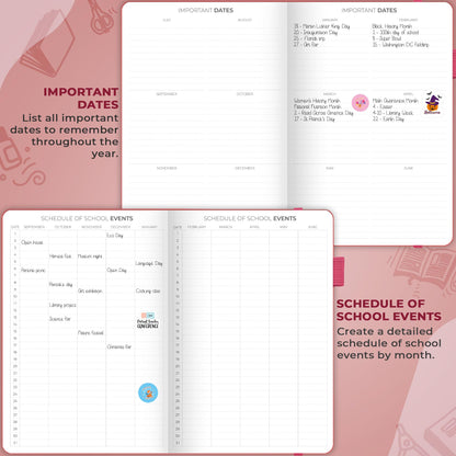 Clever Fox Teacher Planner – School Year Planner with Calendars & Lesson Plans – Teacher Plan Book for Classroom & Homeschool Organization - Undated, 7x10″, Hardcover (Fuchsia)