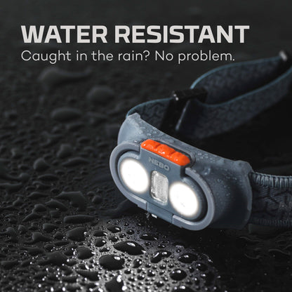 NEBO Einstein Headlamp 500 Lumen, 5 Light Modes, Compact, Low-Profile, Orange, Model NEB-HLP-0006