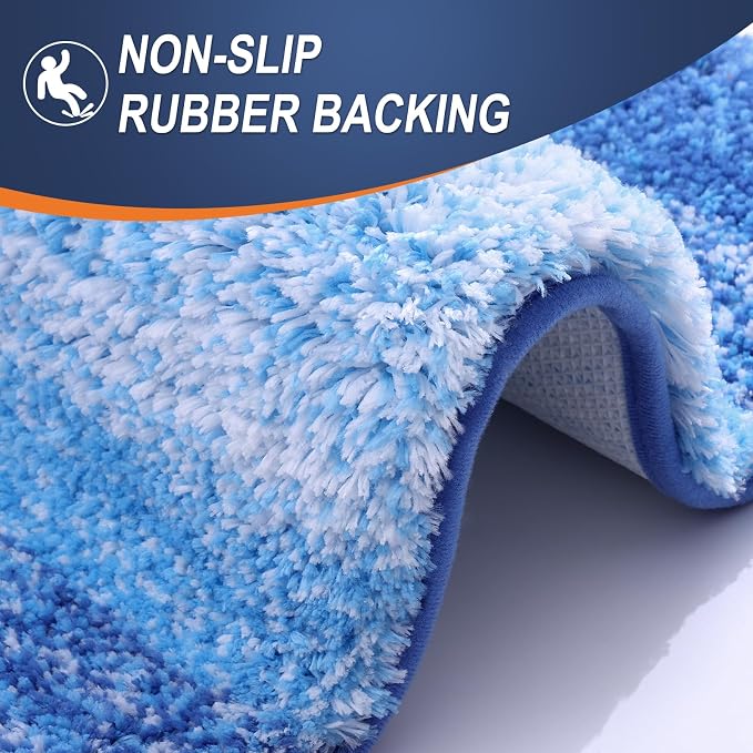 OLANLY Large Bathroom Rugs Mat 40x24, Extra Soft Absorbent Microfiber Bath Rugs, Rubber Backing, Quick Dry, Washable Bath Mats for Bathroom, Tub and Shower, Home Decor Accessories, Light Royal Blue